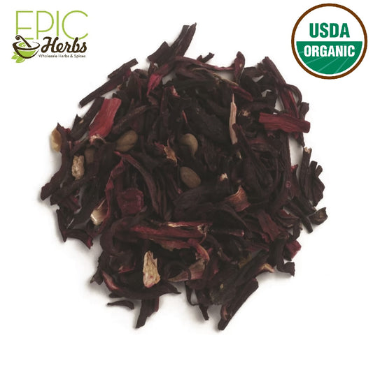 Hibiscus Flower Cut & Sifted, Certified Organic - 1 lb