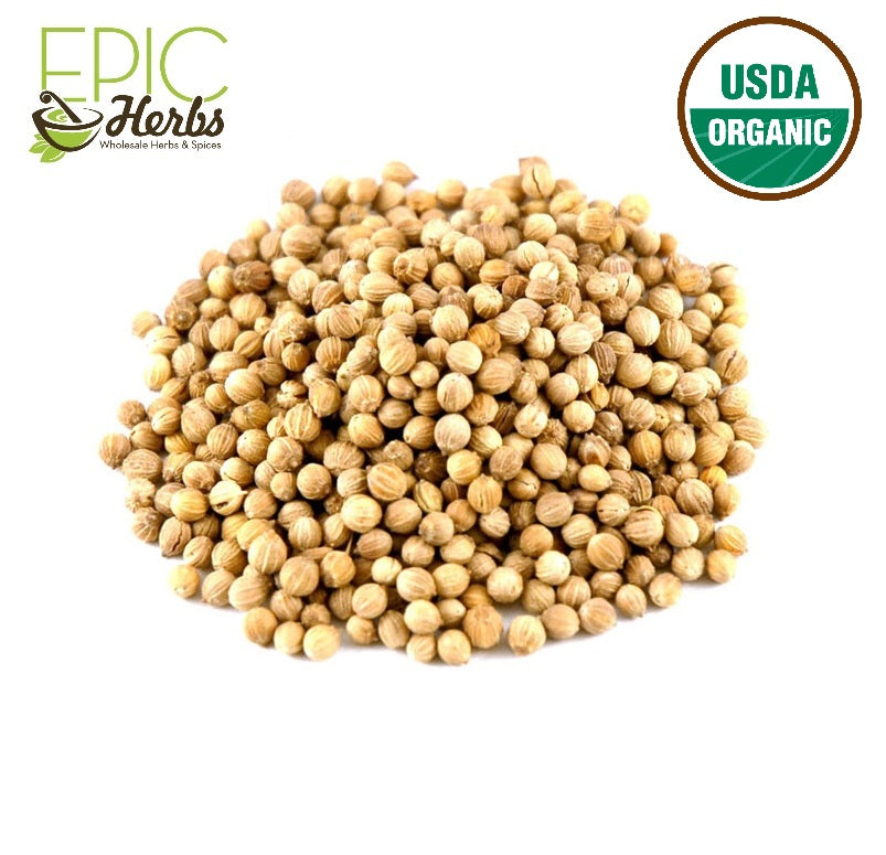 Coriander Seed Whole, Certified Organic - 1 lb